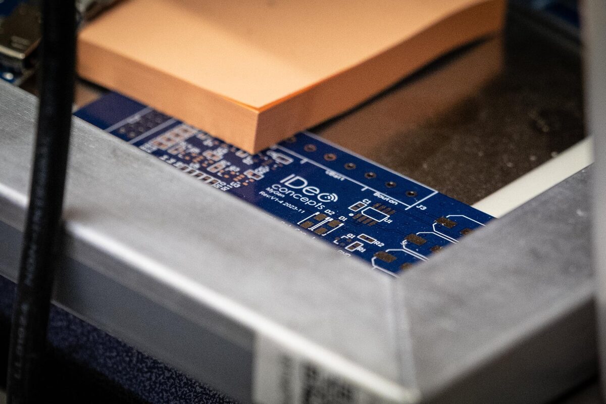 Close-up of an IDeo Concepts circuit board